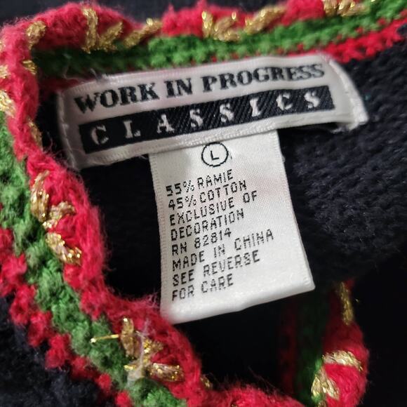 Ugly Christmas Sweater Vintage Toy Soldier Embroidery Ornaments XMAS Size Large - Picture 7 of 16